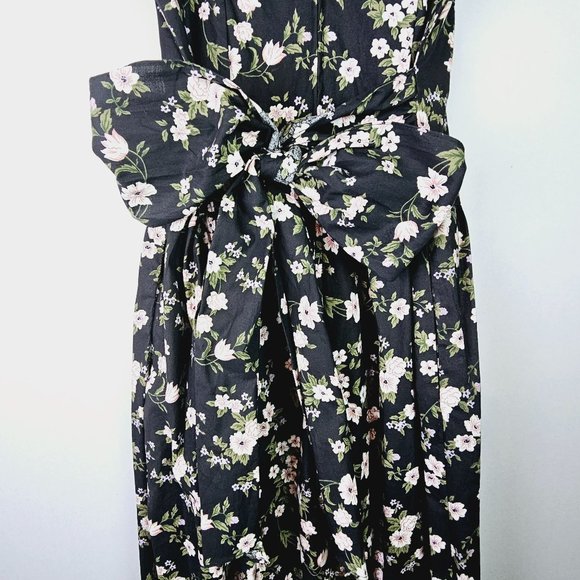 Vintage 1980's Joni Blair Floral Sweetheart Neckline Button-up Jumpsuit - Picture 6 of 12
